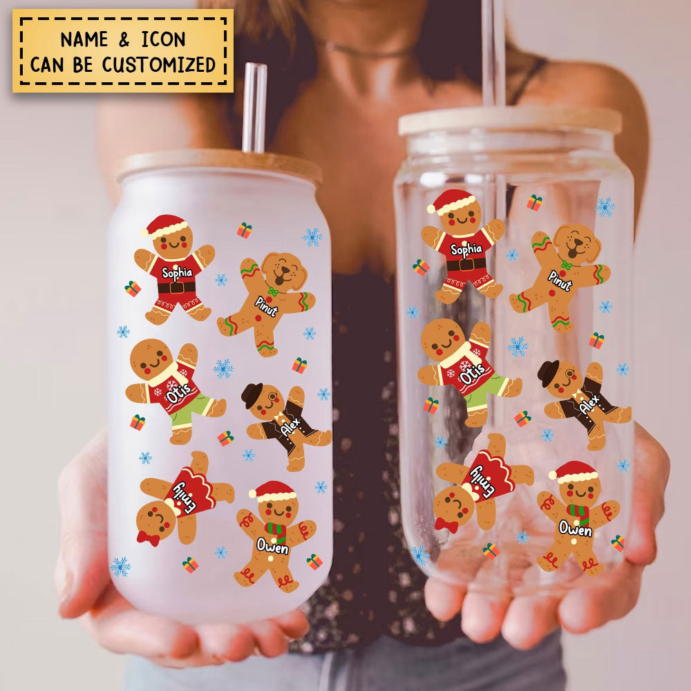 Christmas Cookie Custom Christmas Glass Bottle, Frosted Bottle - Gift For Family/Friends Christmas Gift