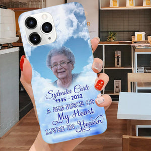 Memorial Upload Photo, A Big Piece Of My Heart Lives In Heaven Personalized Phone Case