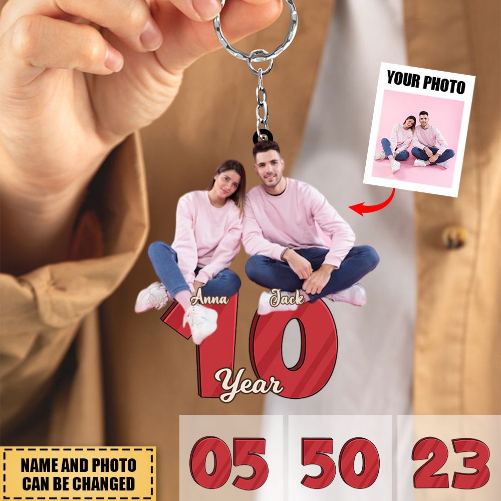 Personalized Anniversary Gift for Couple -Upload Image Acrylic Keychain