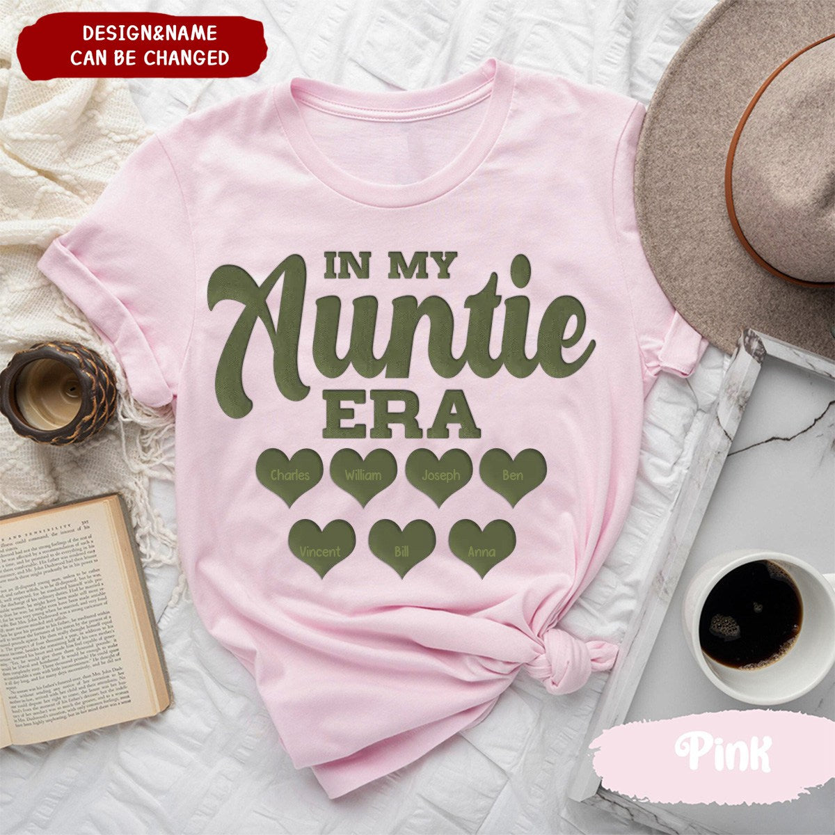 Personalized In My Auntie Era Pure cotton T-shirt