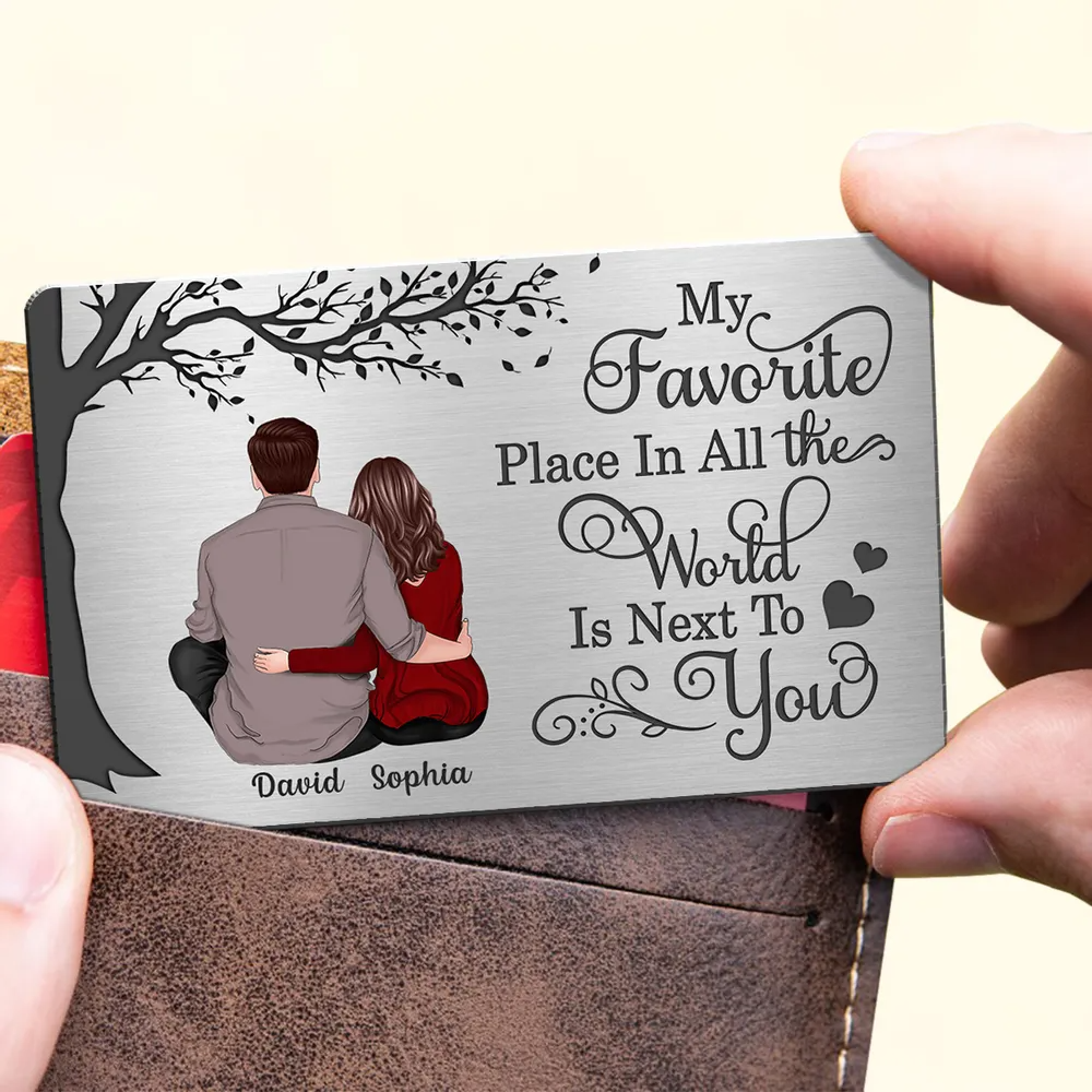 My Favorite Place Couple Gift Personalized Metal Wallet Card