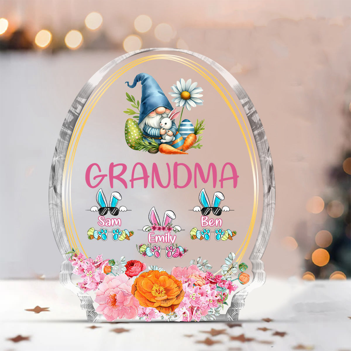 Personalized Easter The Most Awesome Grandma-Shaped Acrylic Plaque - barods