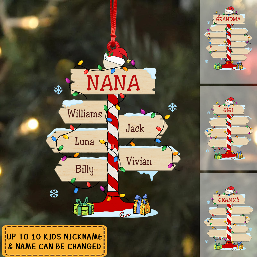 Personalized Gift For Grandma Christmas Acrylic Ornament