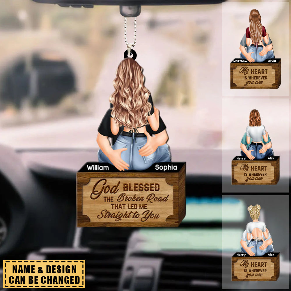Personalized Gift For Couple - God Blessed The Broken Road Led Me Straight To You Ornament