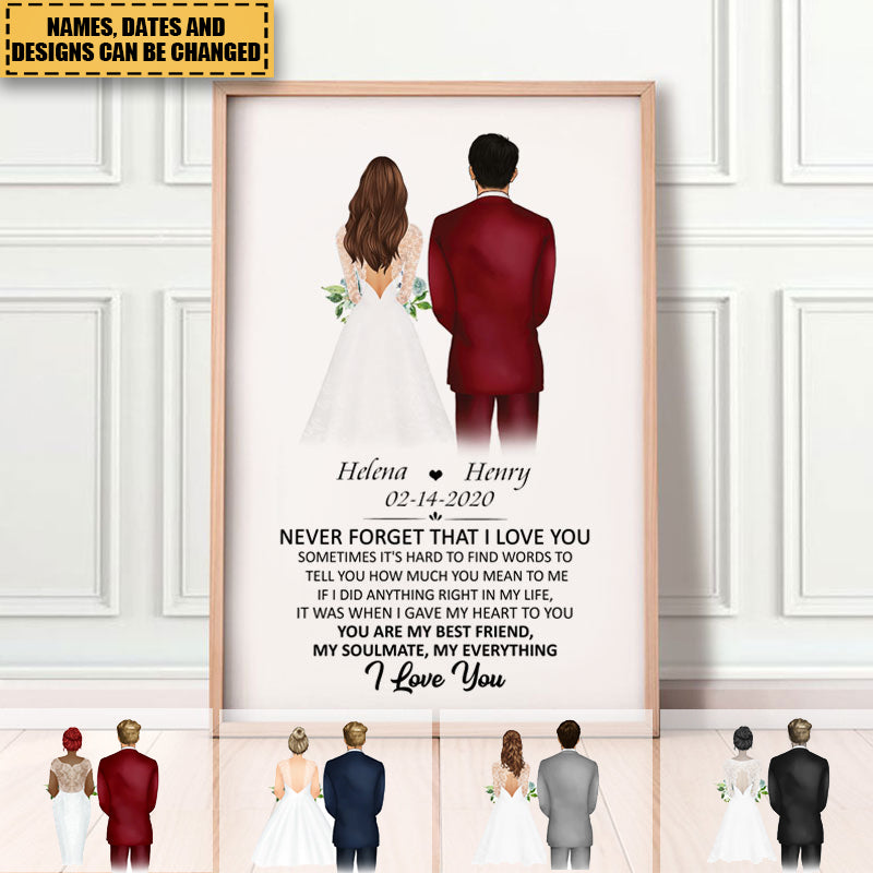 Anniversary Gift, Never Forget That I Love You, Personalized Poster, Wedding Gift