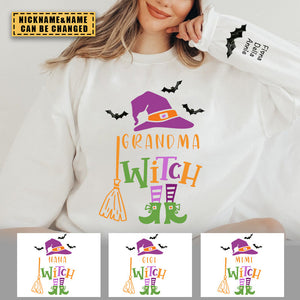 Grandma Witch Halloween Personalized  Sweatshirt