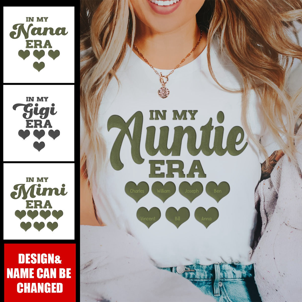 Personalized In My Auntie Era Pure cotton T-shirt