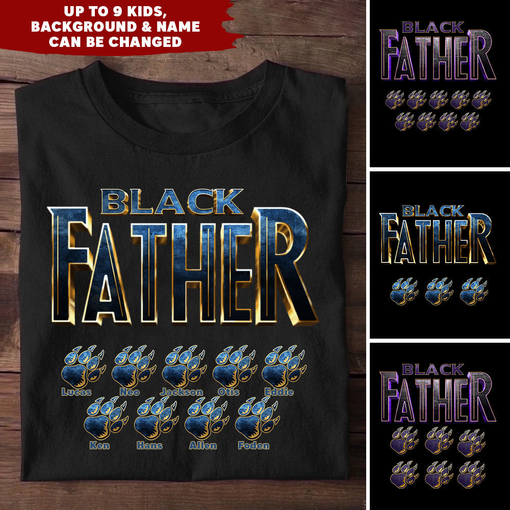 Personalized Black Father Apparel Gift for Father T-Shirt