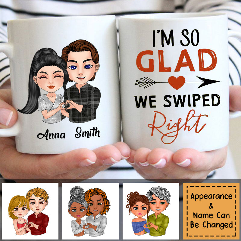 Personalized Couple So Glad We Swiped Right Mug Gift