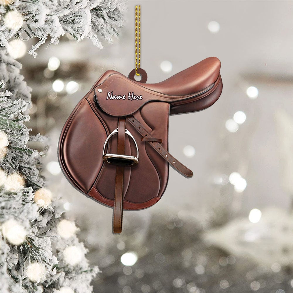 Personalized Horse Saddle Flat Acrylic Ornament-For Horse Lovers Riding Horse