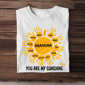 Personalized Grandma Kid You are My Sunshine T-shirt