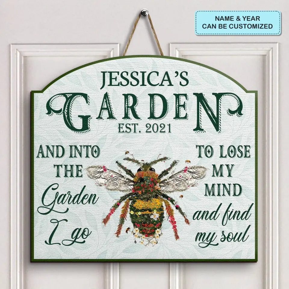 Personalized Door Sign - Gift For Gardening Lover, Gardener - Into The Garden