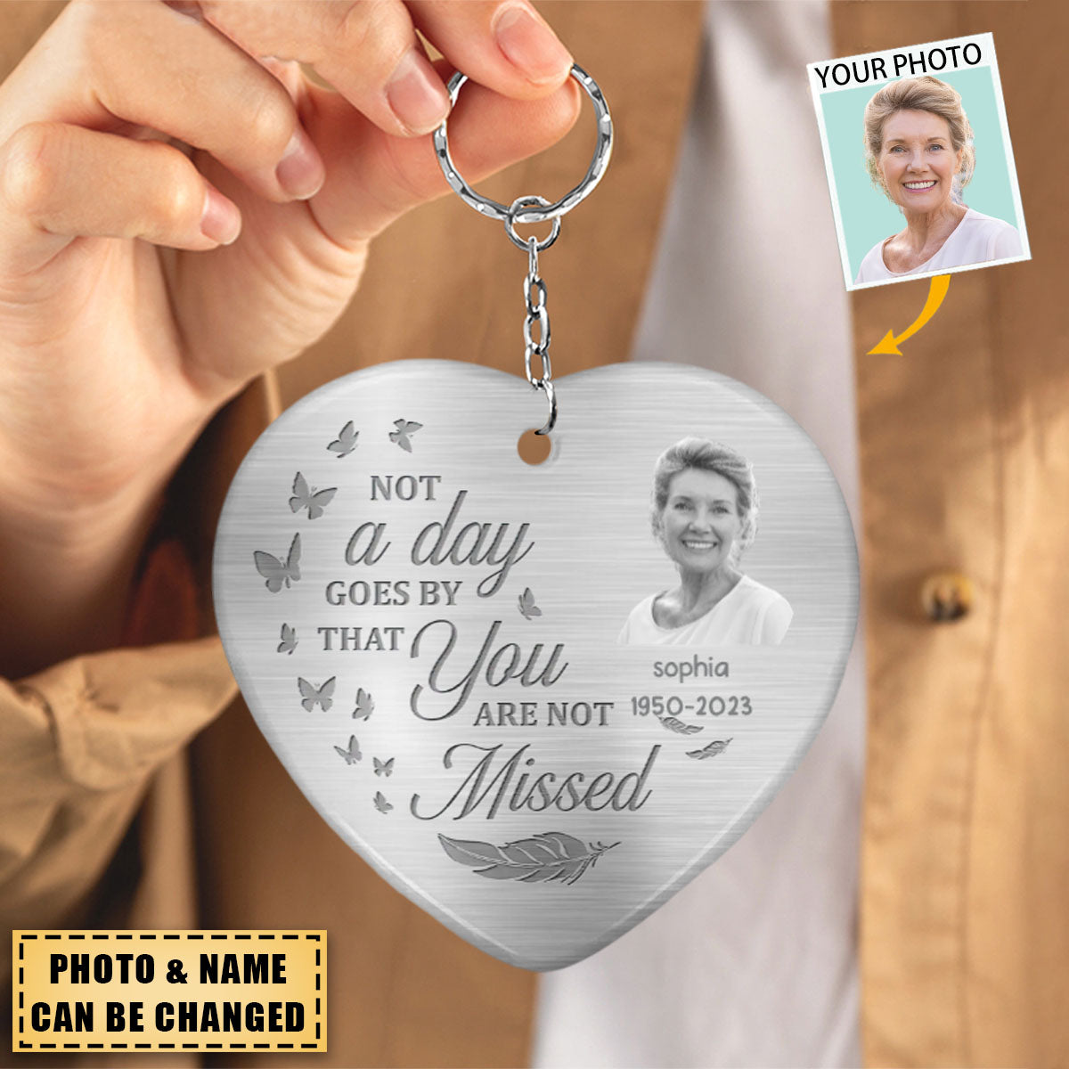 Personalized Photo Your Wings Were Ready But My Heart Was Not - Memorial Acrylic Keychain