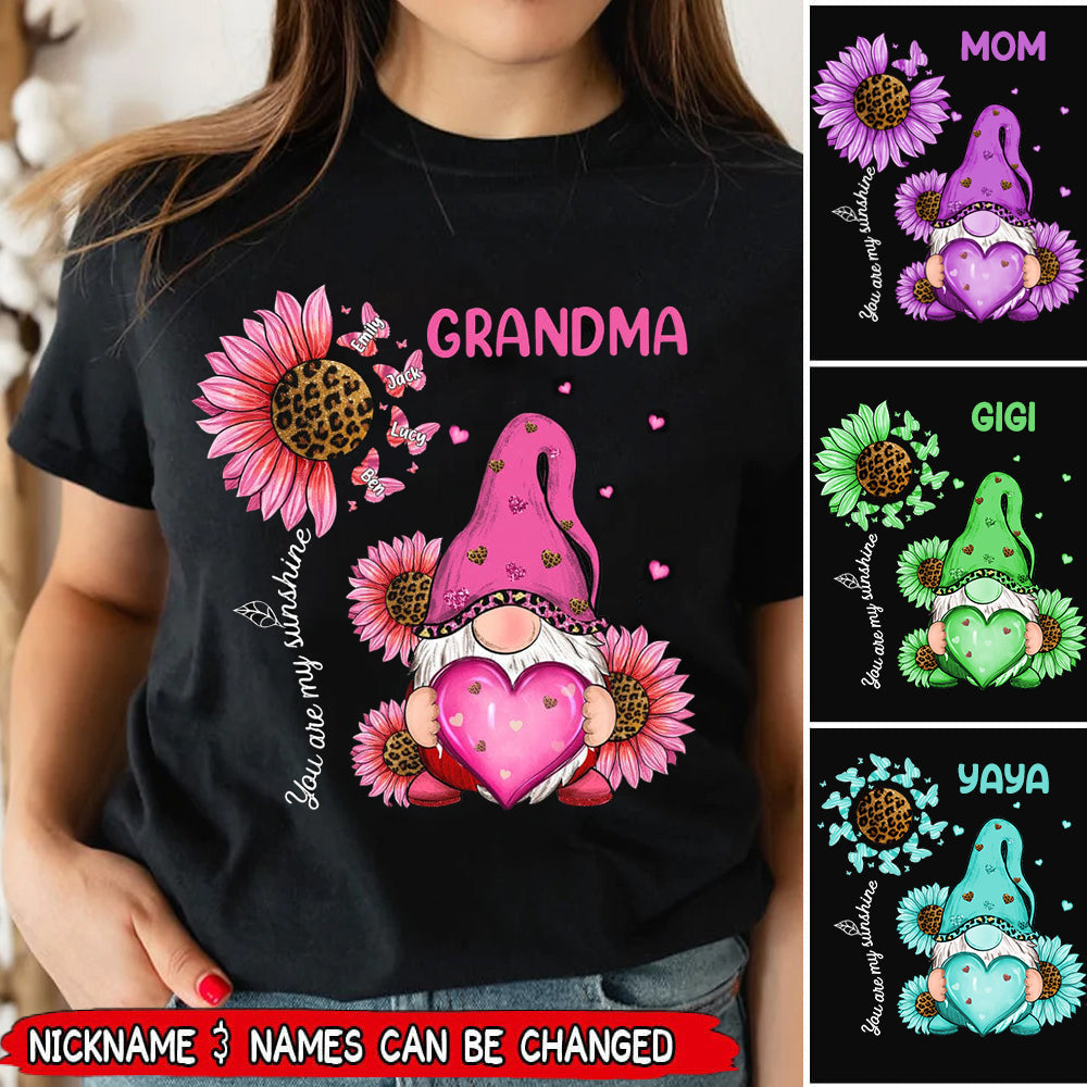 Unique Pink Leopard  Grandma Mom Butterfly Kids Personalized T-shirt