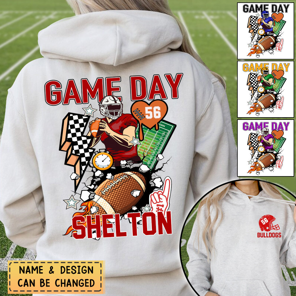 Personalized Hoodie Gift For Football Lover-Game Day Football