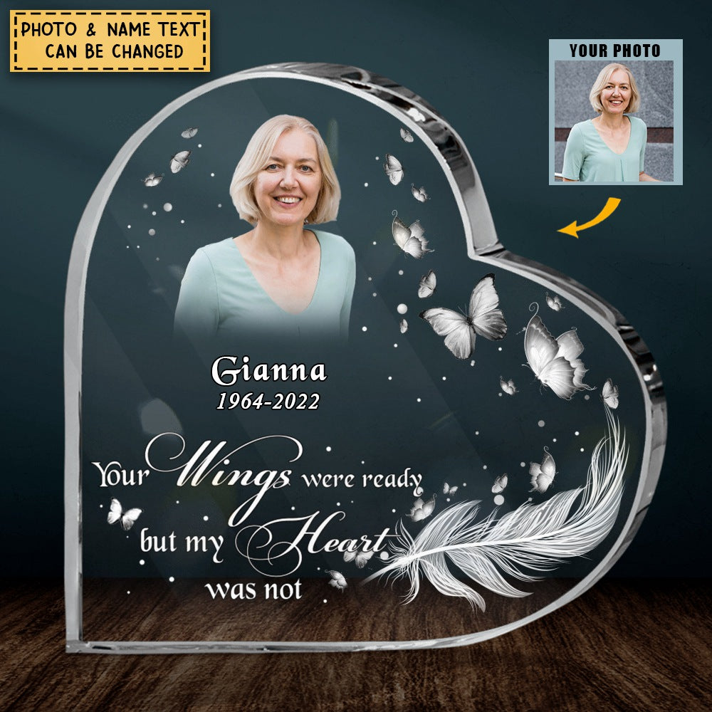Personalized Photo Acrylic Heart Plaque Memorial Gift Idea Gift for Fa ...