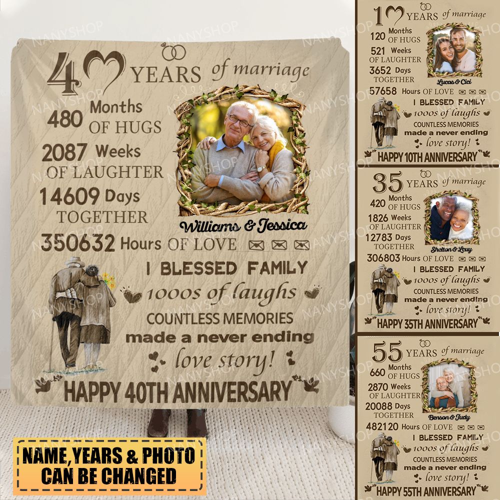 Anniversary Blanket Gifts - Custom Blanket Gift For Couple - Personalized Gifts For Couples