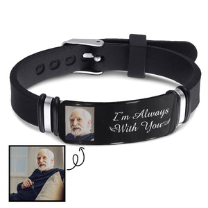 Custom Photo I'm Always With You - Memorial Gift For Family, Friend - Personalized Engraved Bracelet