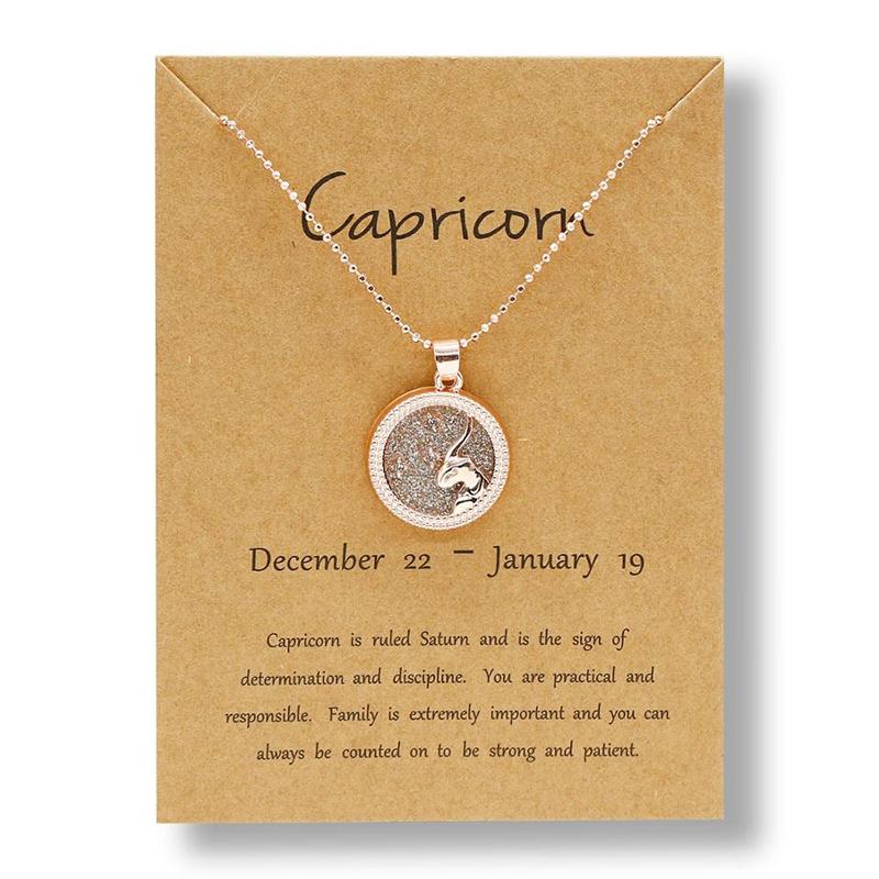 Capricorn-12 Constellation Zodiac Sign Necklace