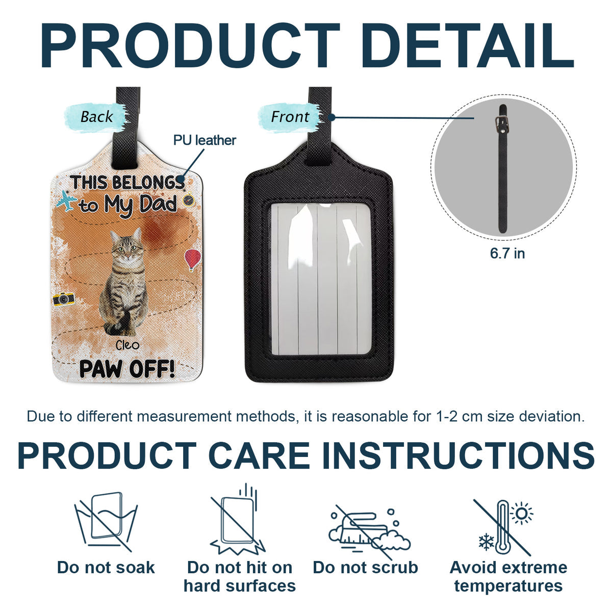 This Belongs To My Mom/Dad Personalized Luggage Tag Gift For Pet Lovers
