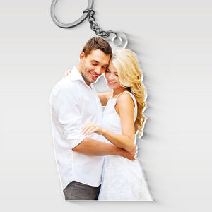 Personalized Custom  Photo Shaped Acrylic Keychain - Gift For Husband Wife, Anniversary