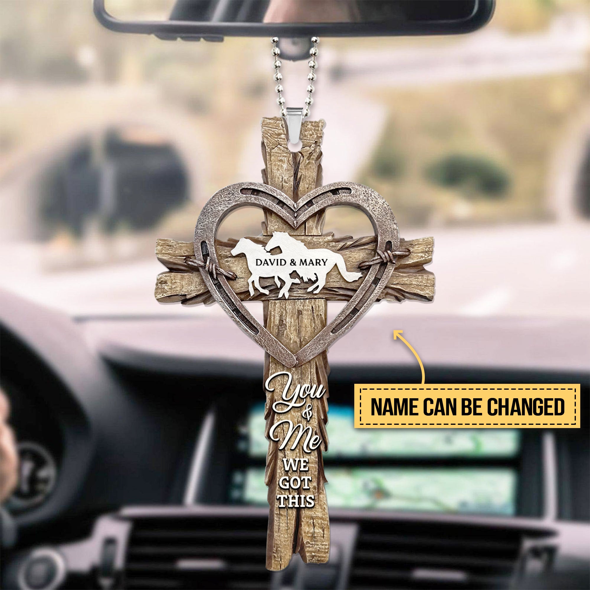Horse Couple You & Me We Got This, Personalized Car Ornament For Horse Lovers