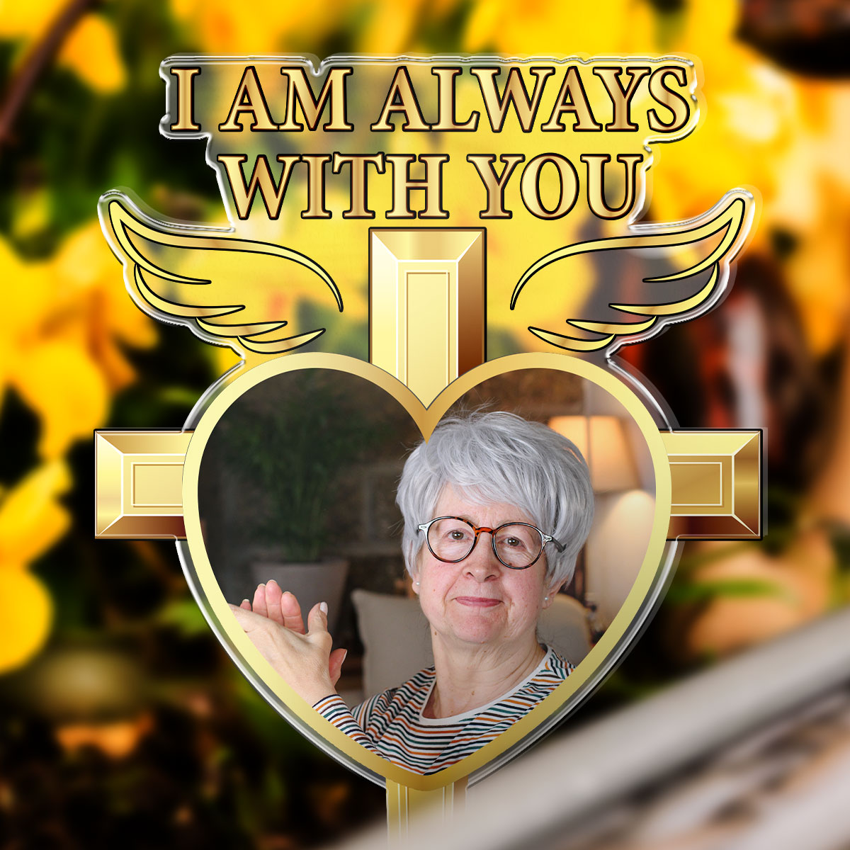 I Am Always With You - Personalized Memorial Acrylic Photo Garden Stak ...