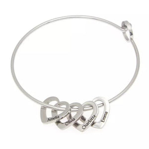 Personalized Name Sister Heart Bracelets