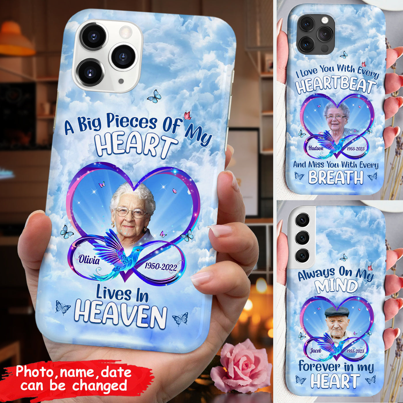 A Big Piece Of My Heart Personalized Memorial Upload Photo Phone Case