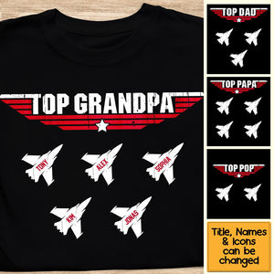 Personalized Gift Top Grandpa Father's Day T-Shirt