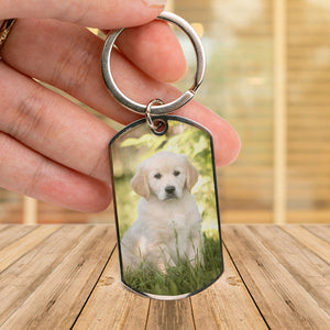 Once By My Side Forever In My Heart Personalized Dog Stainless Steel Keychain