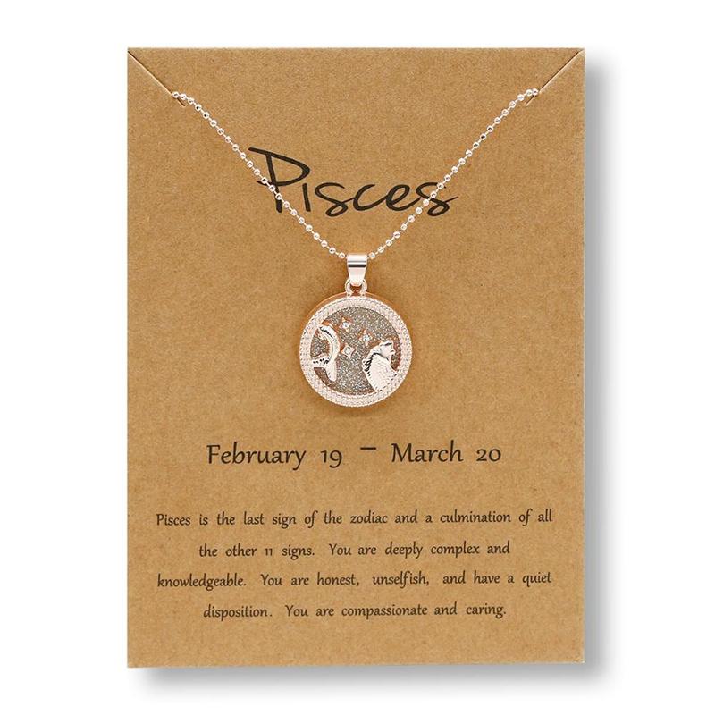 Pieces-12 Constellation Zodiac Sign Necklace