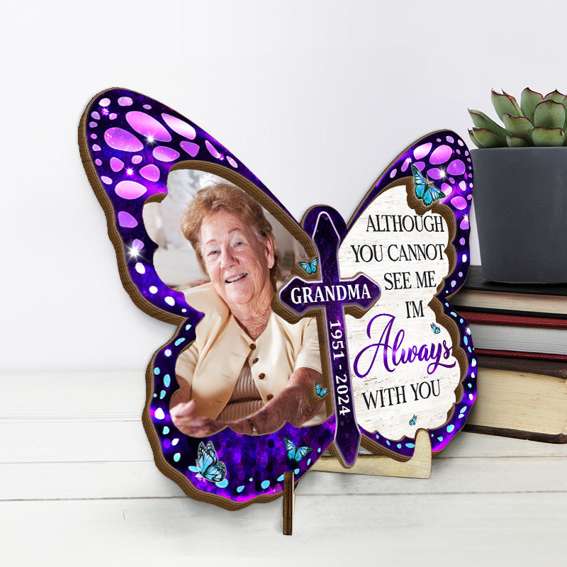 Personalized Forever In My Heart Memorial 2-Layered Wooden Plaque With Stand
