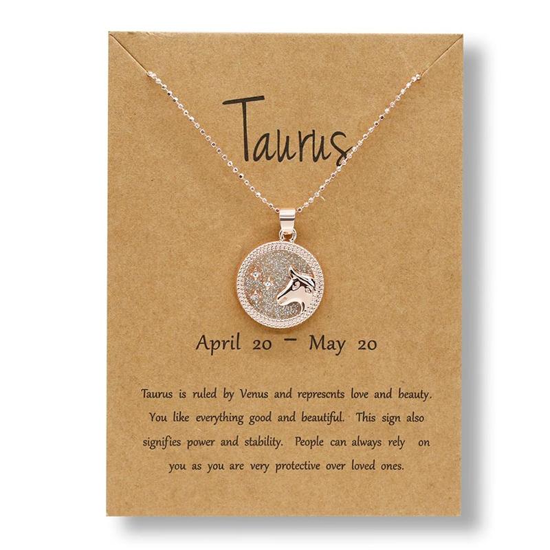 Taurus-12 Constellation Zodiac Sign Necklace