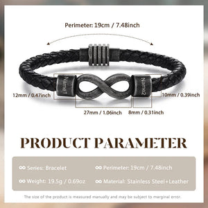 Personalized Couple names Leather Bracelet