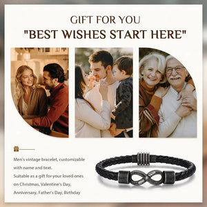 All because two people fell madly in love-Personalized Couple names Leather Bracelet