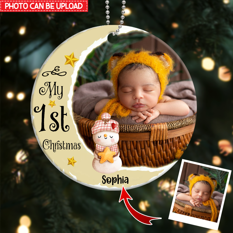 Personalized My First Christmas Gifts For Newborn Baby Photo Ornament
