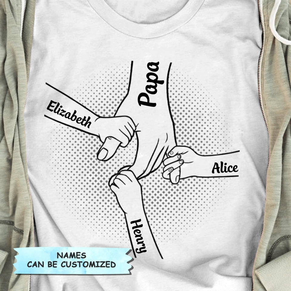 Hand in Hand I Will Always Protect You Family Personalized T-Shirt