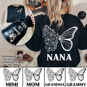 Personalized Grandma/Mom Kids Butterfly Sweatshirt