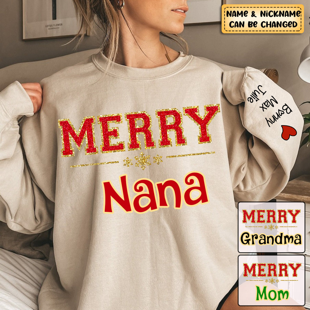 Personalized Merry Grandma Life Christmas Sweatshirt