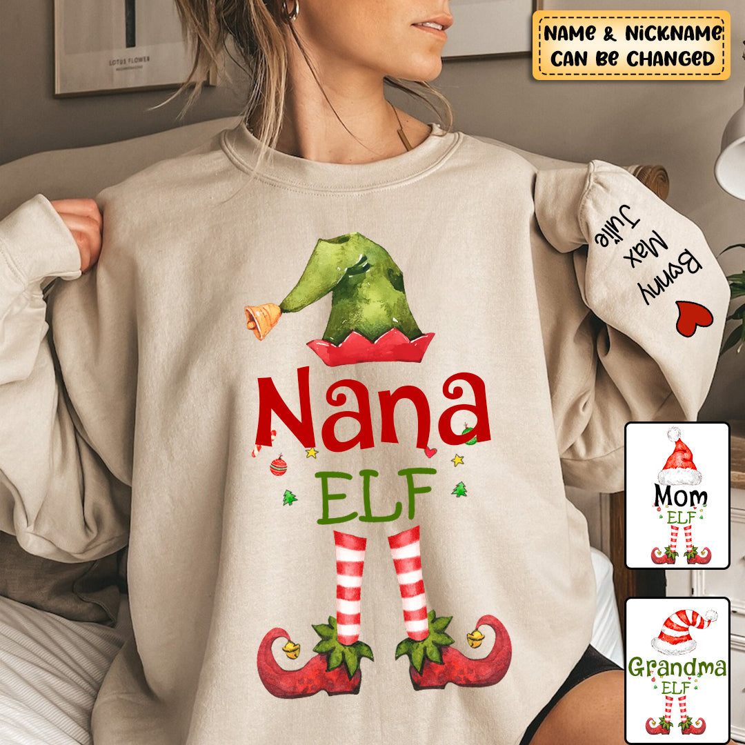 Personalized Grandma Elf Christmas Sweatshirt