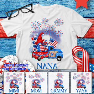 Personalized Firework Independence Day Grandma Mom Kids T-shirt