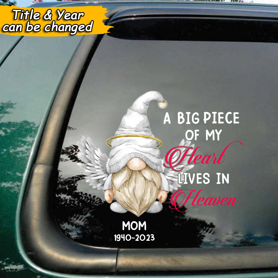 Personalized a Big Piece of My Heart Lives in Heaven Decal