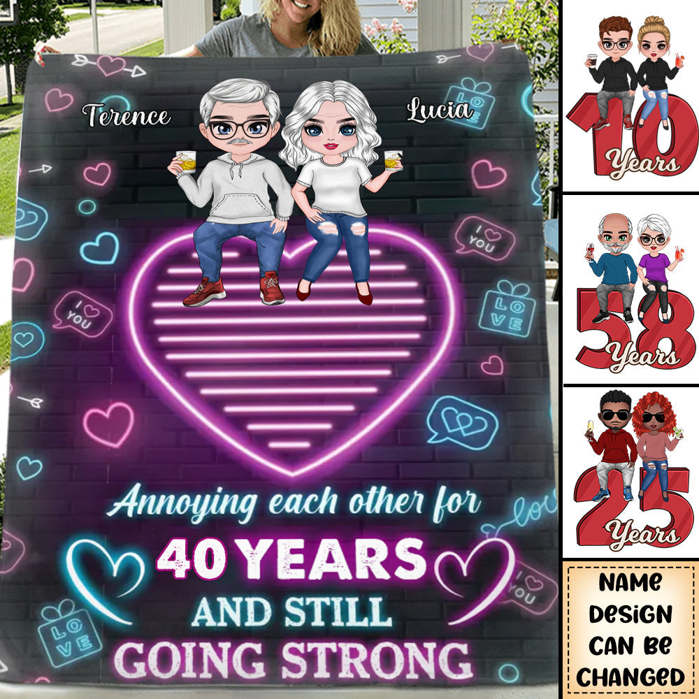 Personalized Annoying Each Other For Years And Still Going Strong Quilt Blanket