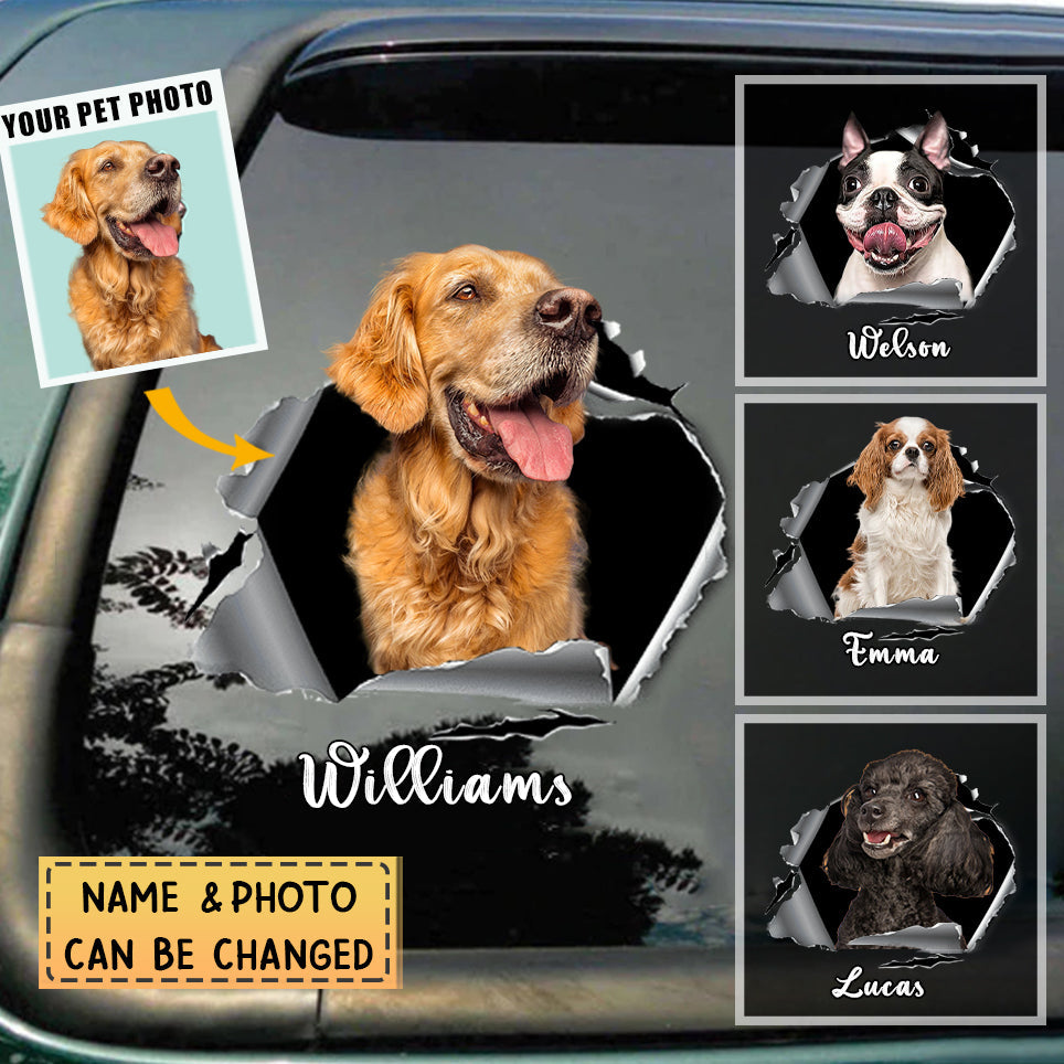 Personalized Pet lover Metal crack Decal