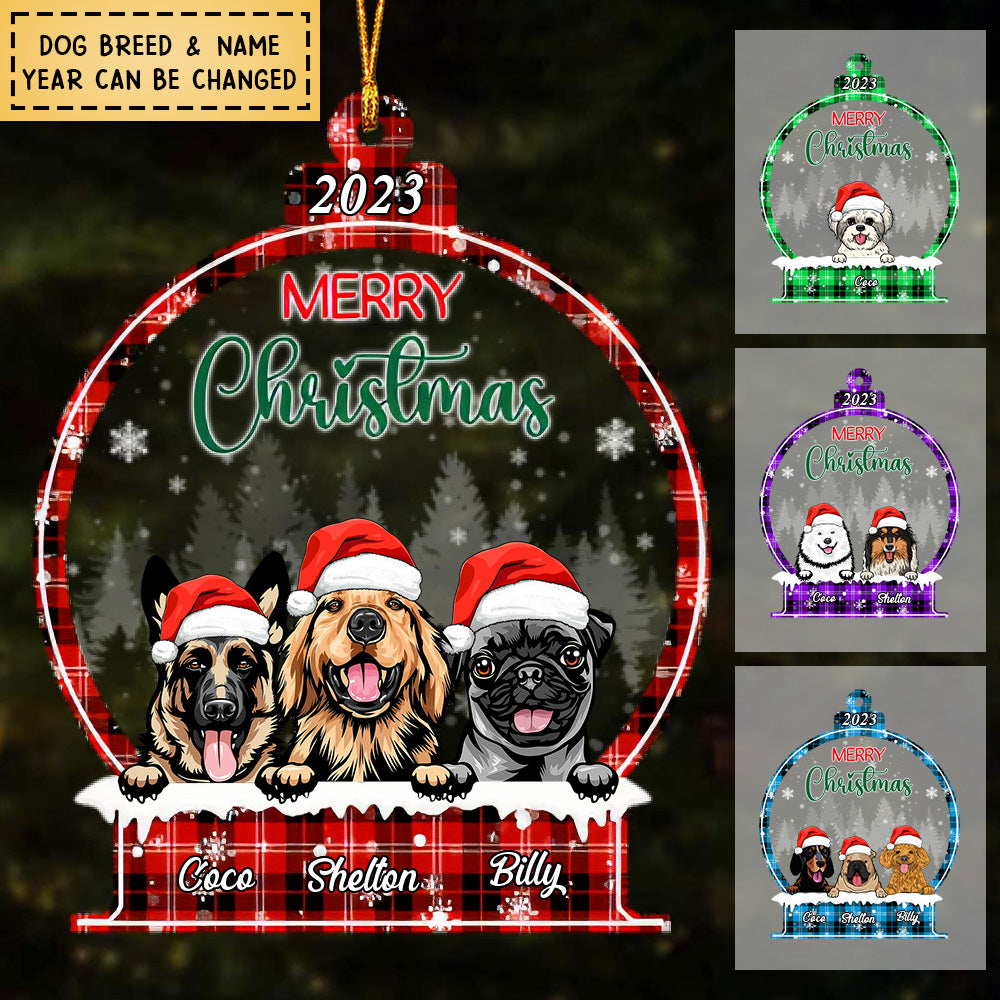 Merry Christmas Personalized Dog Ornament Gift For Dog Lovers