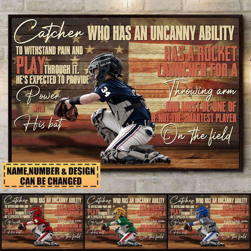 Personalized Gift for Baseball Lovers Poster-Baseball Catcher Who Has An Uncanny Ability