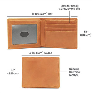 Personalized Skull Couple Gift - Genuine Premium Leather Card Wallet