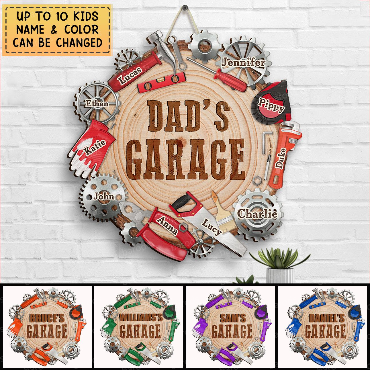 Personalized Shaped Wood Sign-Welcome To Dad's Garage/Gift For Dad, Grandpa