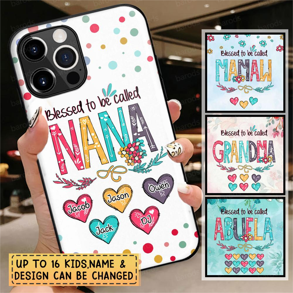 Blessed to be called Nana, Mommy, Auntie Heart Kids Personalized Phone Blessed to be called Nana, Mommy, Auntie Heart Kids Personalized Phone